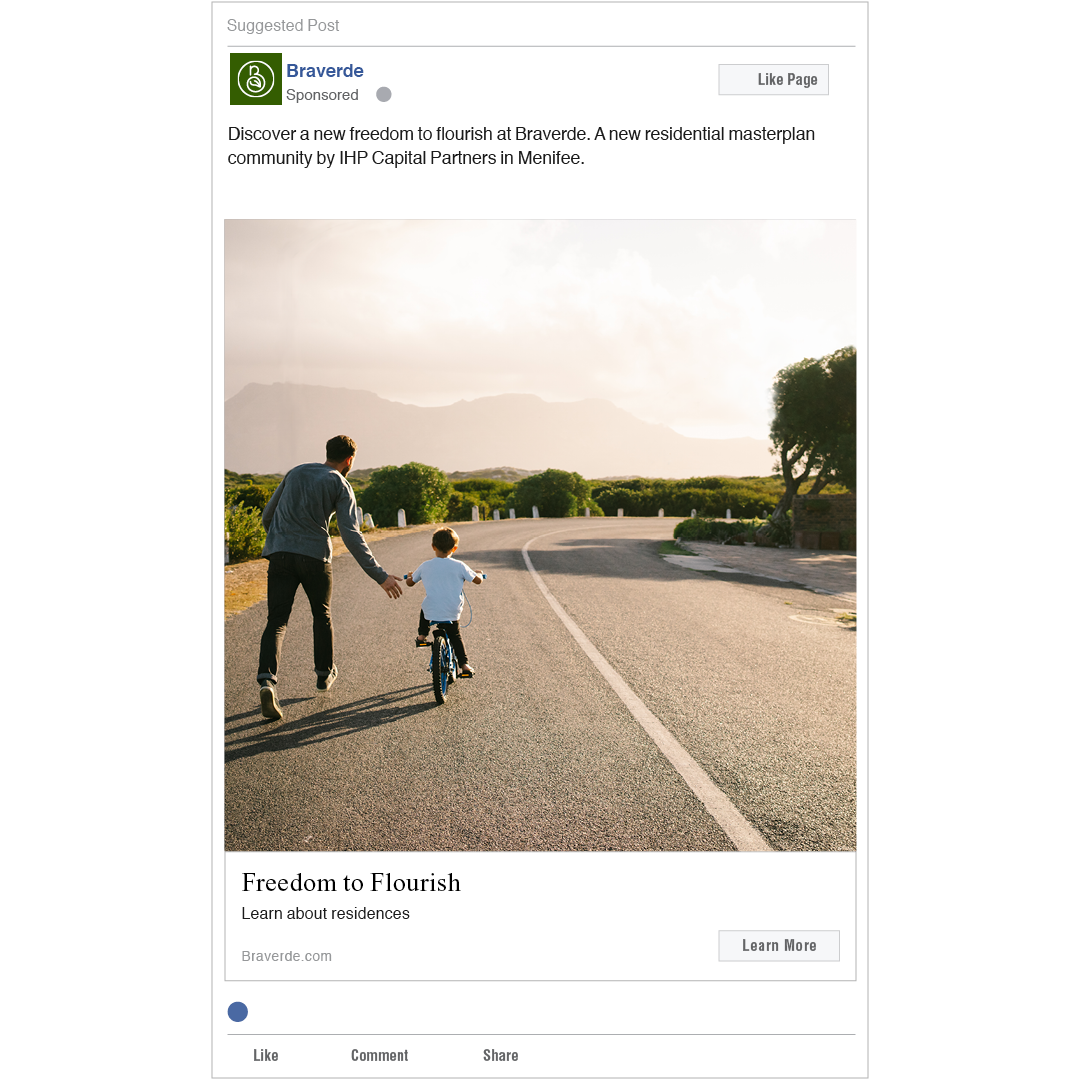 Single-image Facebook Ad promoting Braverde