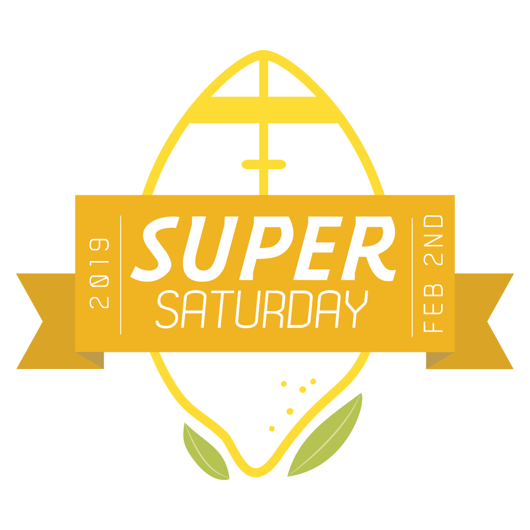 Super Saturday logo for The New Home Company's 2019 Super Bowl Party in Corona, CA