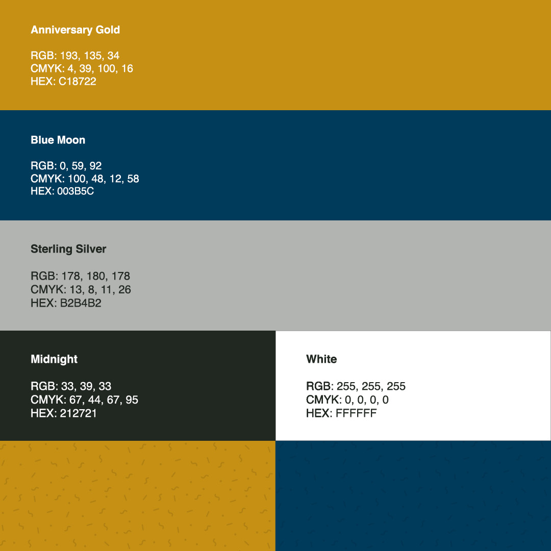 10 Year Anniversary color palette and accents