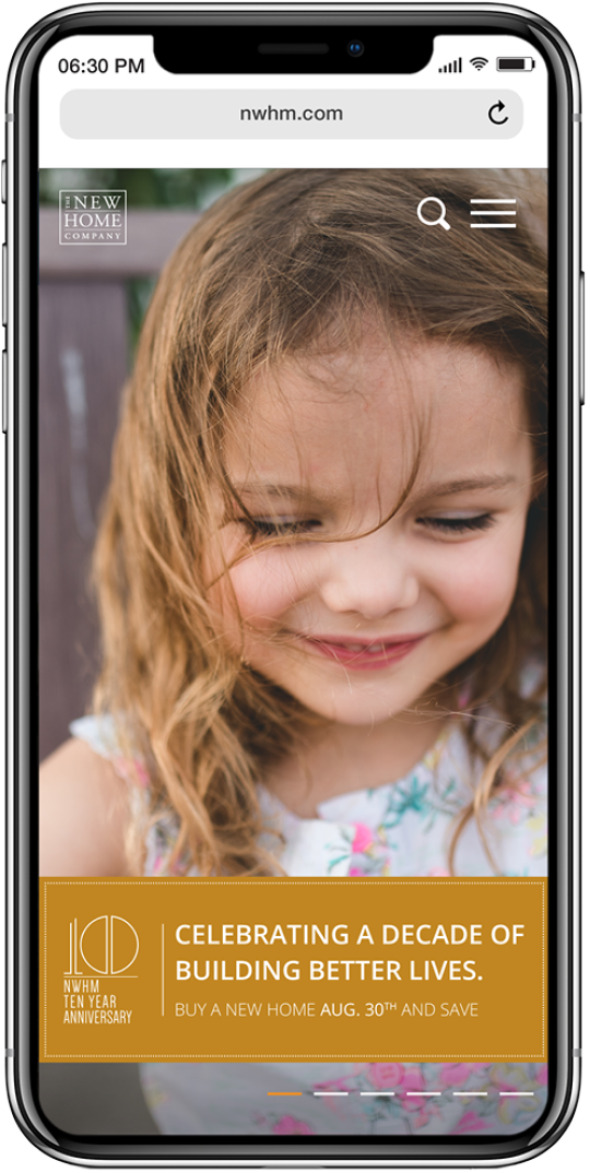 10 Year Anniversary landing page on an Iphone-X