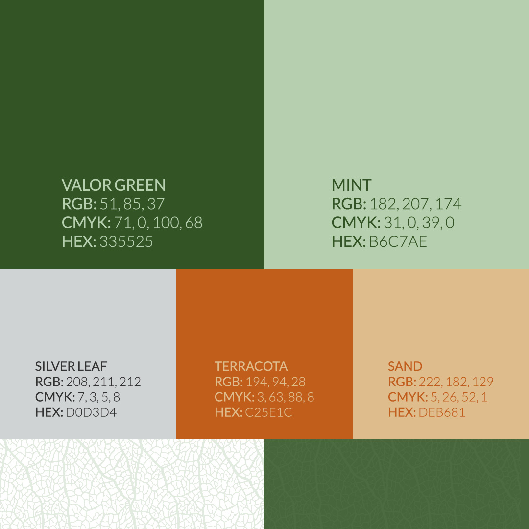 Color palette for Braverde Masterplan