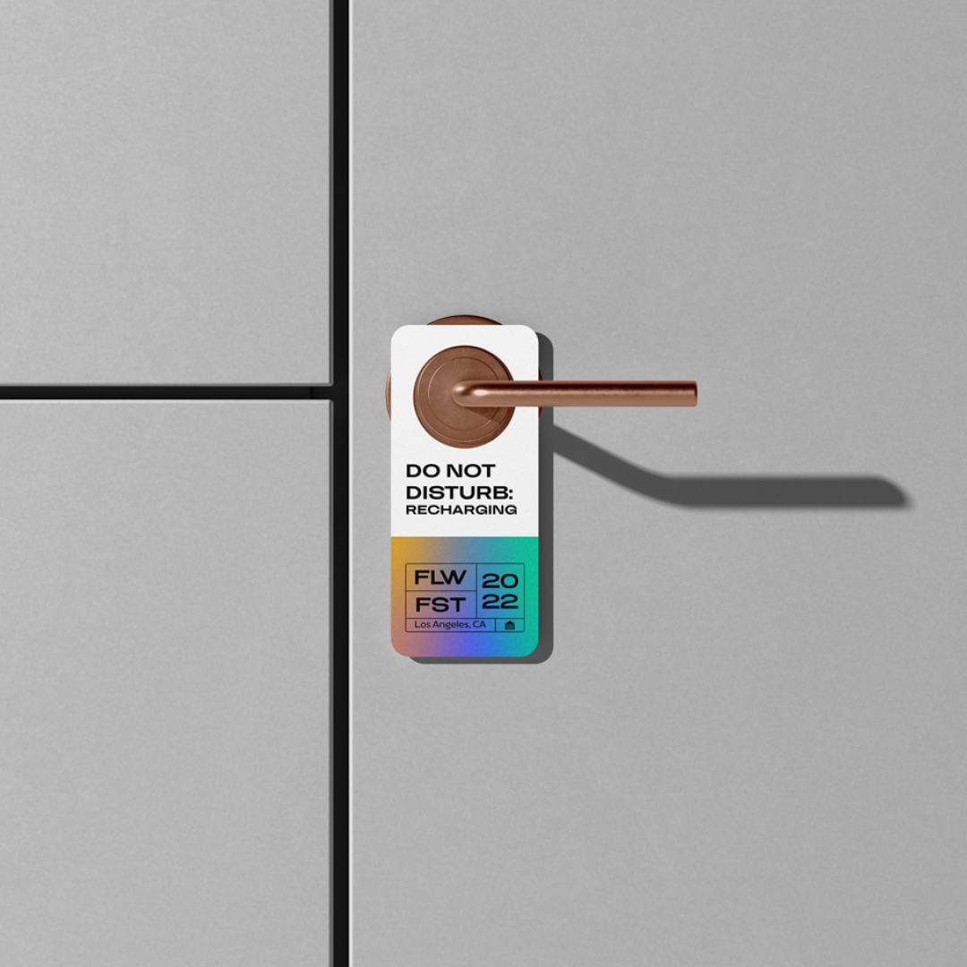 FlowFest door hanger